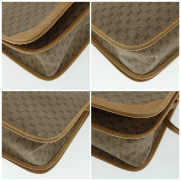 GUCCI Micro GG Canvas Web Sherry Line Shoulder Bag Beige Auth - Picture 15 of 15